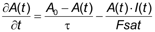 rate equation for absorption A(t)